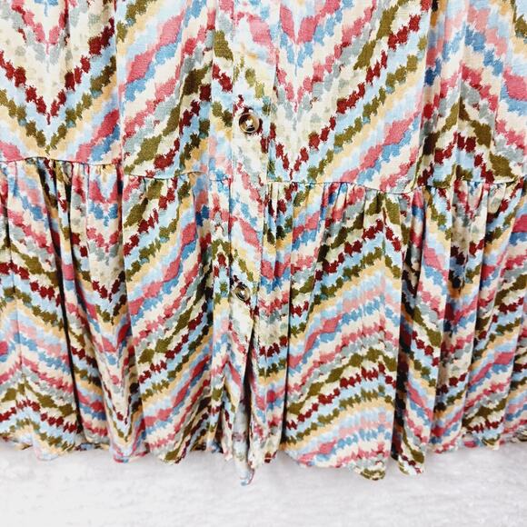 Skirt Maxi Peasant Size M-L Chevron Boho Whimsycore Festival Retro Tiered Y2K - Picture 5 of 12